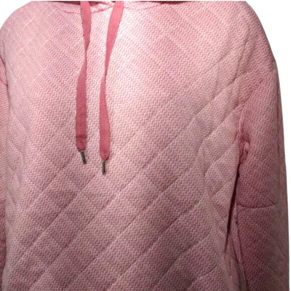 Jones New York Sport Sweatshirt Pink Pullover Quilted Hoodie women's L NWOT $64 - Picture 3 of 4